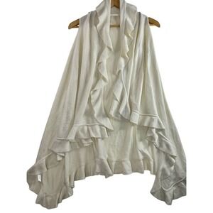 NWT Anthropologie O/S Cream Ruffle Cardigan‎ Cottagecore Boho Poetcore Layers